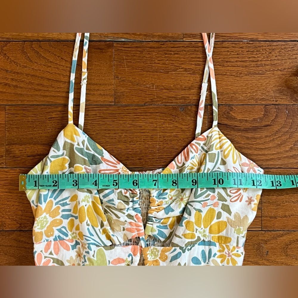 Illa Illa Floral Cutout Tie Front Mini Dress Cream Women’s XS Cottagecore Boho - Picture 5 of 8